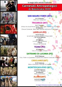 Calendario eventi Rete Carnevali Lucani 2020